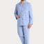 Pijama Hombre Largo Solapa Popelín Rayas - Azul 1545_33