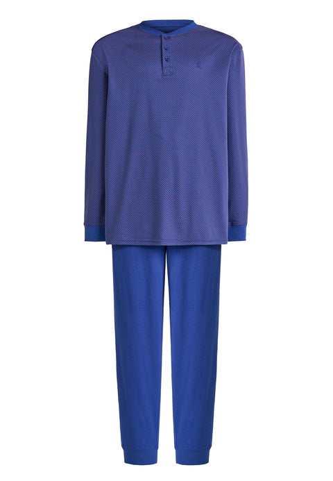 Pijama Hombre Largo Premium Tapeta Punto - Azul 5105_39