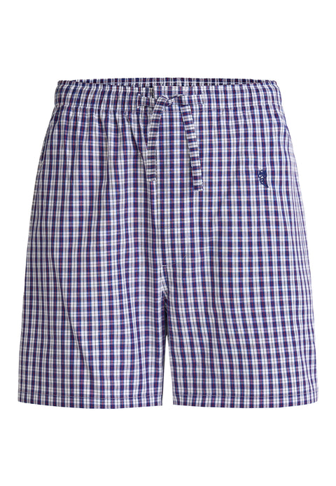 Pantalón Pijama Hombre Corto Popelín Cuadros - Azul 8544_39