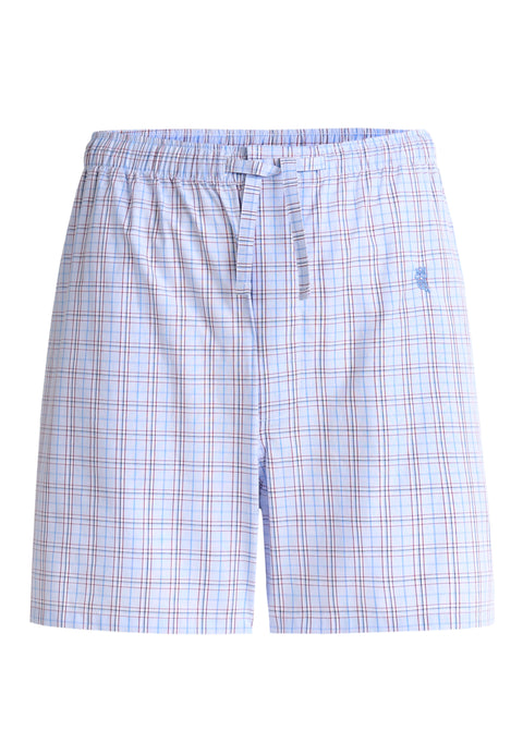 Pantalón Pijama Hombre Corto Popelín Cuadros - Azul 8545_30