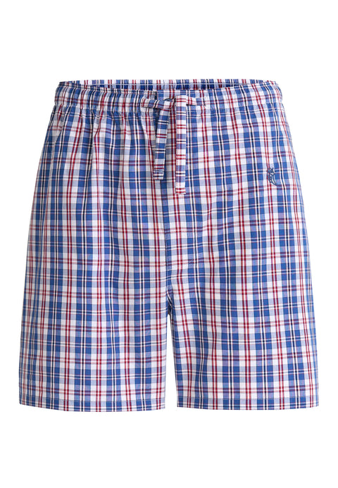 Pantalón Pijama Hombre Corto Popelín Cuadros - Azul 8546_36