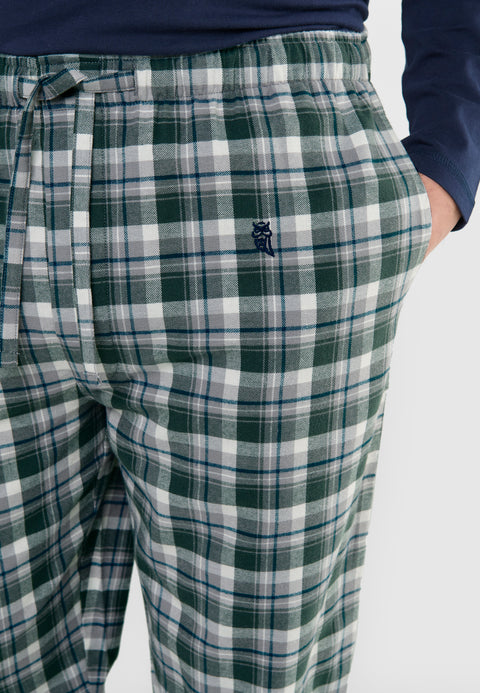   ▷ Pantalón Pijama Hombre Largo Premium Franela | Verde Marino | El Búho Nocturno - 26256686 - https://www.elbuhonocturno.com/  