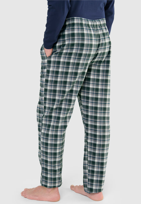   ▷ Pantalón Pijama Hombre Largo Premium Franela | Verde Marino | El Búho Nocturno - 67706268 - https://www.elbuhonocturno.com/  