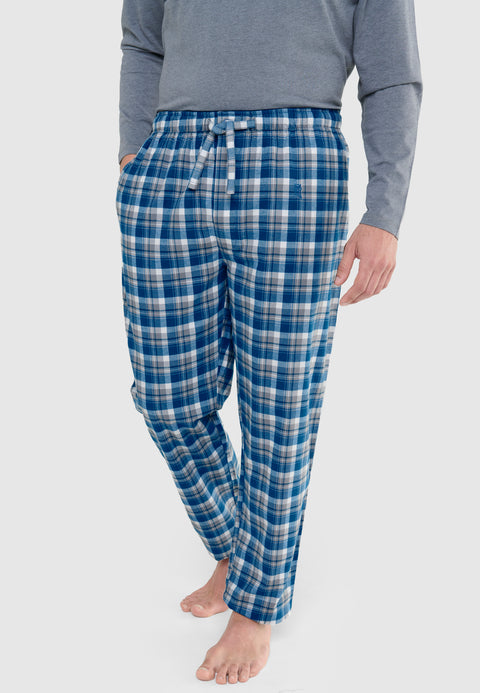   ▷ Pantalón Pijama Hombre Largo Premium Franela | Azul Marino | El Búho Nocturno - 34077380 - https://www.elbuhonocturno.com/  