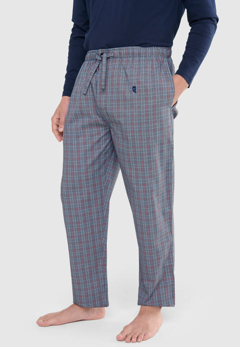   ▷ Pantalón Pijama Hombre Largo Popelín Cuadros | Marino Blanco | El Búho Nocturno - 43136635 - https://www.elbuhonocturno.com/  