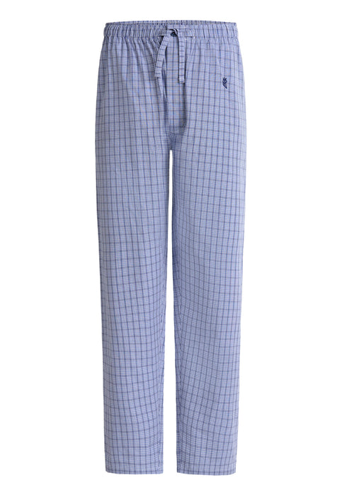 Pantalón Pijama Hombre Largo Algodón Popelín Cuadros - Azul 8942_37