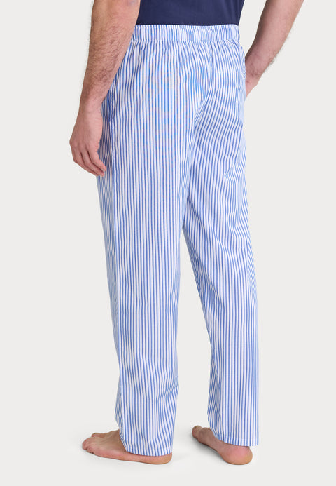 Pantalón Pijama Hombre Largo Algodón Popelín Rayas - Azul 8945_33