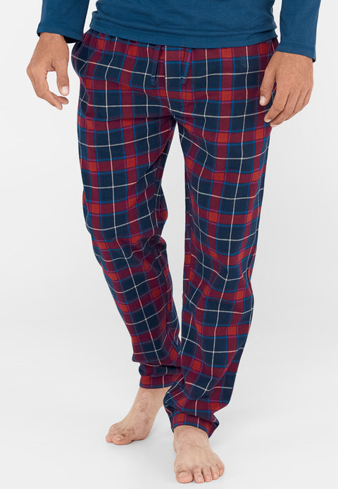 Pantalón de pijama de hombre Lacoste en popelina de algodón con estampado  de cuadros - Pijamas Hombre - Novedades 2024